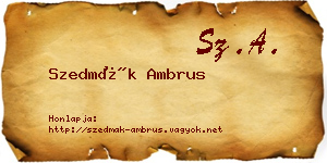 Szedmák Ambrus névjegykártya